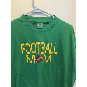 Green sparkly Football Mom T-Shirt Size XL supporting football